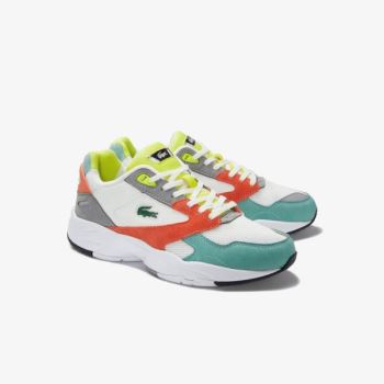 Lacoste Storm 96 LO Mesh and Leather Sneakers Dámské - Tenisky Oranžové / Světle Zelene | CZ-8xta8Q